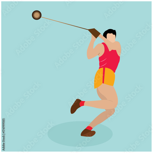  Hammer Throw Vector Image