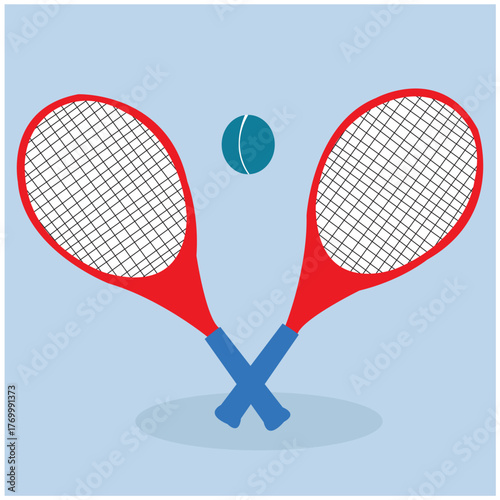 Tennis Racket With Ball Vector Image 