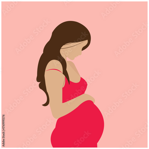 Pregnant Woman Vector Image 
