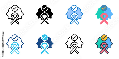 Mental Health Awareness Month icon set multiple style collection 
