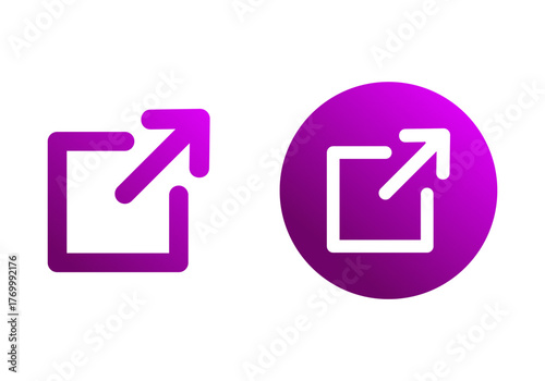 Gradient Purple Share Flat Colored Illustration for Social Media and Online Distribution Concept
