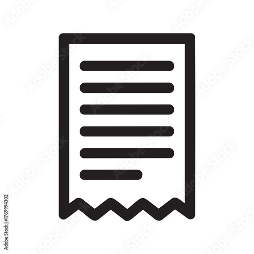 Simple black and white outline of a receipt or document shown clearly