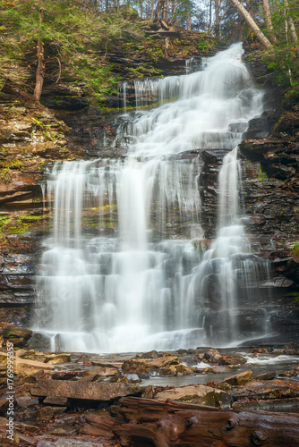 Canoga Falls in autumn. Ricketts Glen State Park. Pennsylvania