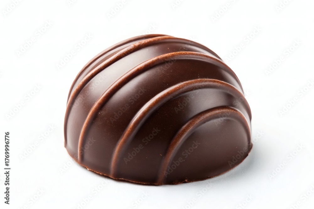 Obraz premium Chocolate Truffle Isolated on White Background, Gourmet Confection Close-Up