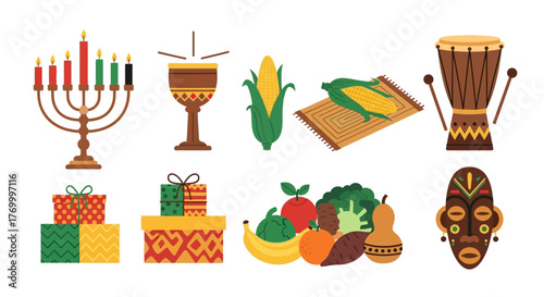 Celebrating Kwanzaa A Festive Illustration of Traditions and Symbols