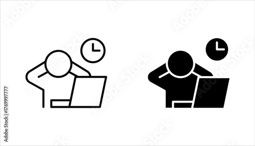 Part time job icon set. flexible schedule work icon, worker hours, vector illustration on white background