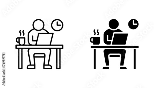 Part time job icon set. flexible schedule work icon, worker hours, vector illustration on white background