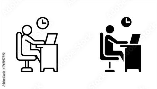 Part time job icon set. flexible schedule work icon, worker hours, vector illustration on white background