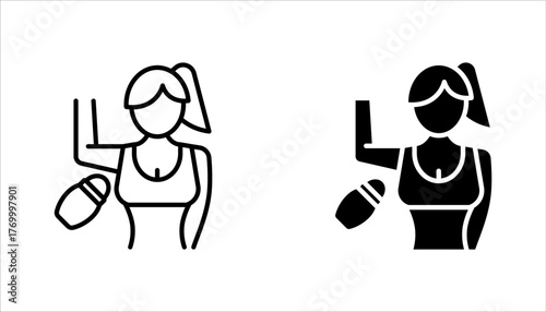 Deodorant Icon set. Symbol of roll on perfume stick or deo bottle. vector illustration on white background