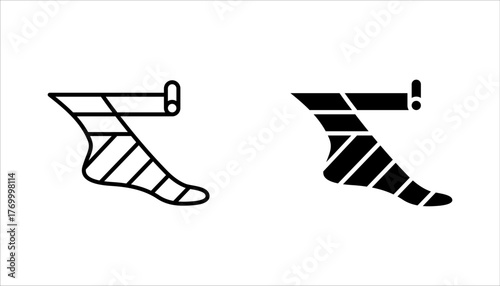 Elastic bandage icon set. Suffer from injury. Join trauma treatment. vector illustration on white background