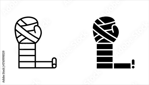 Elastic bandage icon set. Suffer from injury. Join trauma treatment. vector illustration on white background