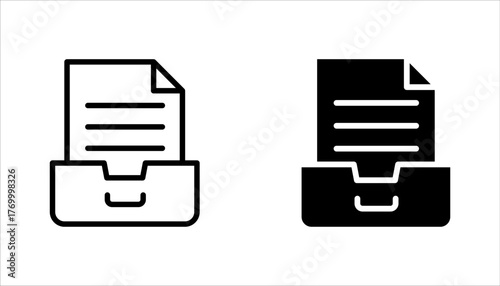 Archive Storage Icon set, Archive folders logo design. Document vector illustration on white background