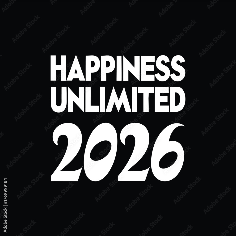 Obraz premium Vector art of happy new year 2026 typography design