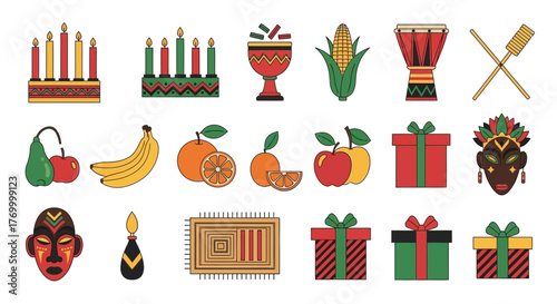 Festive Kwanzaa Elements A Colorful Celebration of African Heritage and Unity