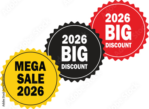 Mega sale 2026 big discount offers ready for maximum impact and savings vector