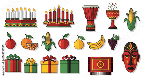 Collection of Kwanzaa Celebration Elements for Cultural Decor