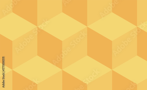黄色いキューブ背景パターン素材