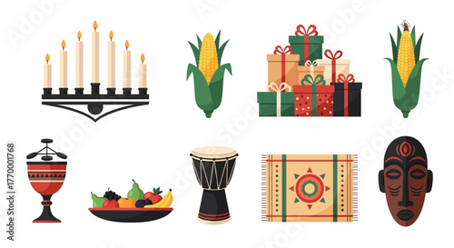 Festive Kwanzaa Celebration Cultural Symbols & Traditions
