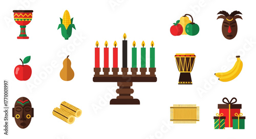 Kwanzaa Celebration Icons A Colorful Cultural Collection