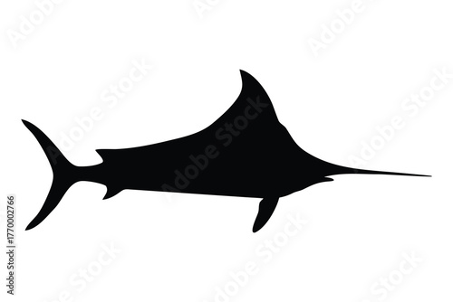 Sailfish silhouette, Swordfish silhouette vector illustration