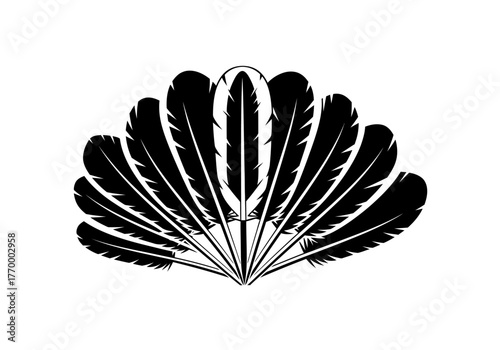 Vector illustration of a turkey feather fan, Thanksgiving decoration theme, clipart style vector