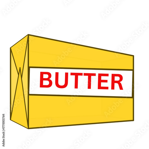 Butter packet wrapped and labelled bautter useful for story telling clipart.eps