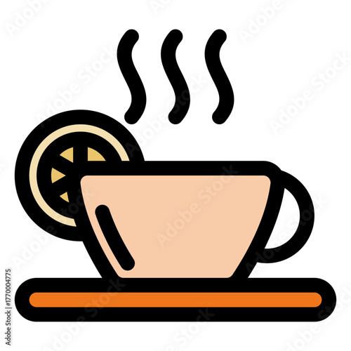 Hot lemon tea icon