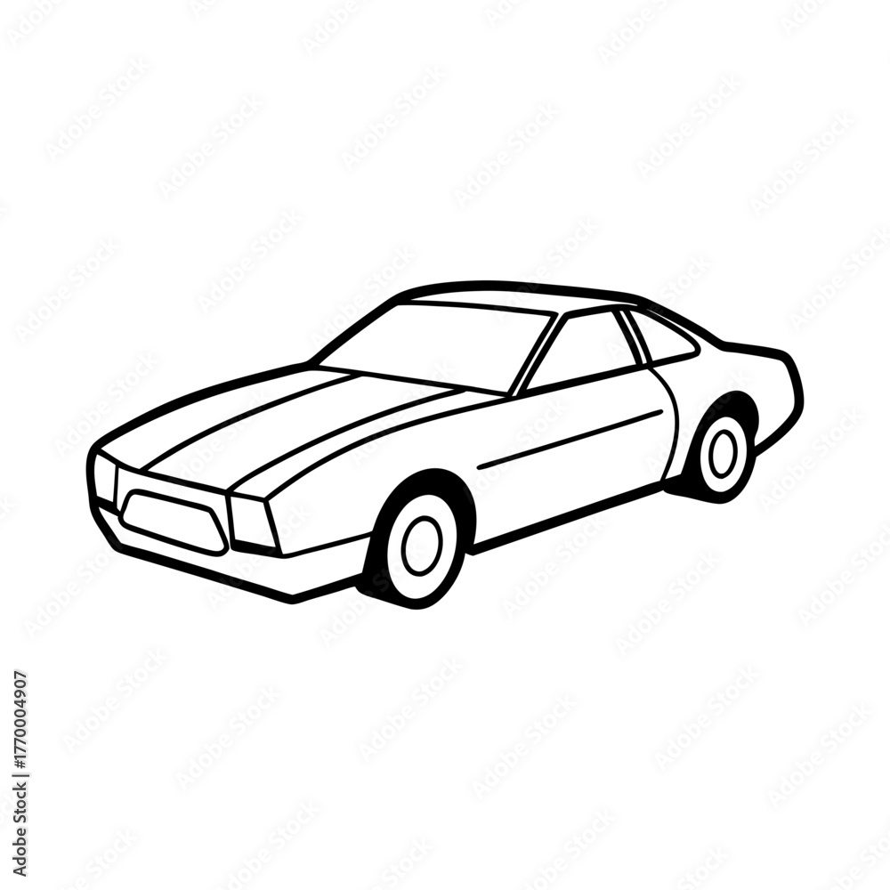 Naklejka premium Coupe Car with Racing Stripes