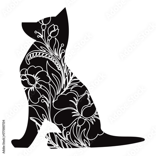 Flower Dog Animal SVG Vector 27