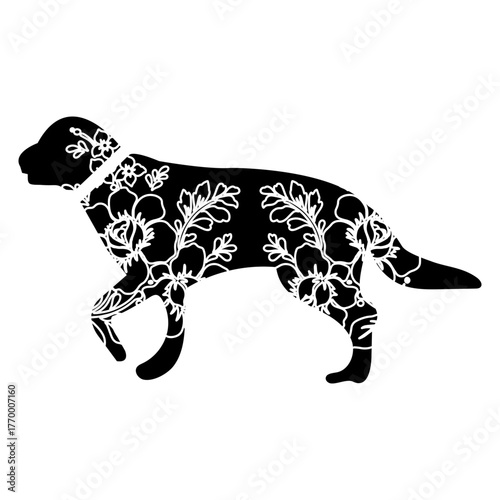 Flower Dog Animal SVG Vector 29