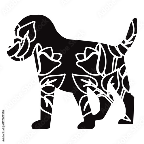 Flower Dog Animal SVG Vector 28