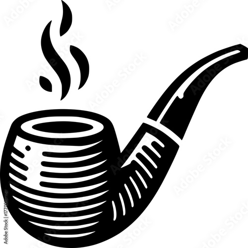Classic Tobacco Pipe: This simple illustration of a tobacco pipe with smoke offers a vintage charm, evoking a sense of calm and reflection.