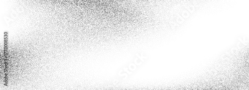 Noise grain background texture. Black and white sand speckle effect. Fading dotted gradient backdrop. Stipple grain halftone overlay. Gritty grunge distressed wallpaper. Vector dusty rough dirty cover