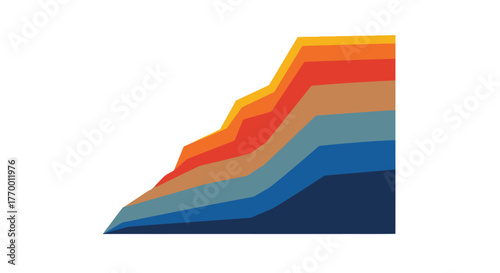 Layered abstract design with warm and cool color blocks. Suitable for modern branding, web graphics, and artistic projects requiring a vibrant color palette.