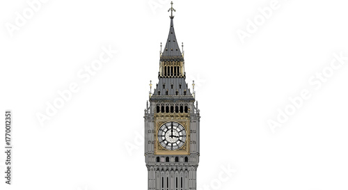 Iconic clock tower elizabeth tower or big ben, suitable for travel, london skyline, history, landmarks, postcards, websites, brochures.