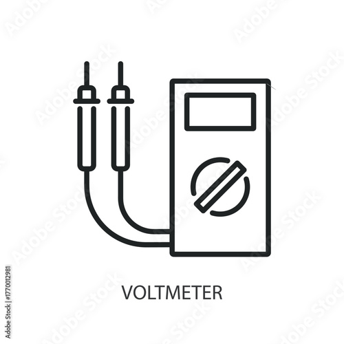 Voltmeter thin line icons. Original vector illustration.