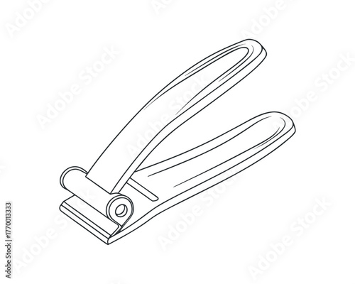 Hand tool nail clipper vector illustration, minimal and professional