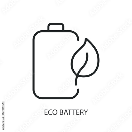 Eco battery thin line icons. Original vector illustration.
