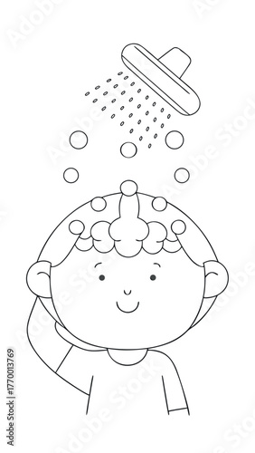 Adorable Bath Time Vector Art