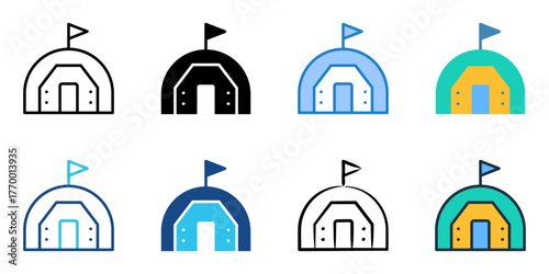 Bunker icon set multiple style collection 

