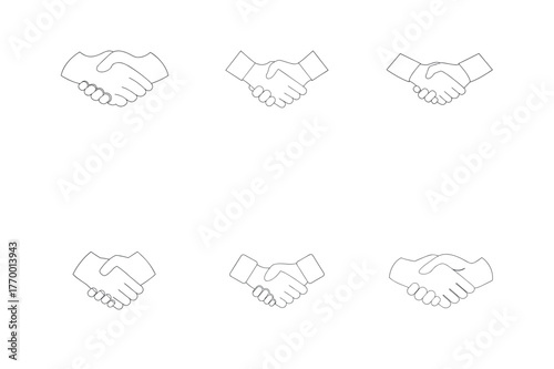 Hand drawn vector illustration set of business icons, arrows, and web symbols