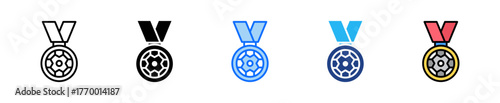 Sports Medal Icon Set Multiple Style Collection