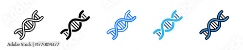 Dna Helix Icon Set Multiple Style Collection