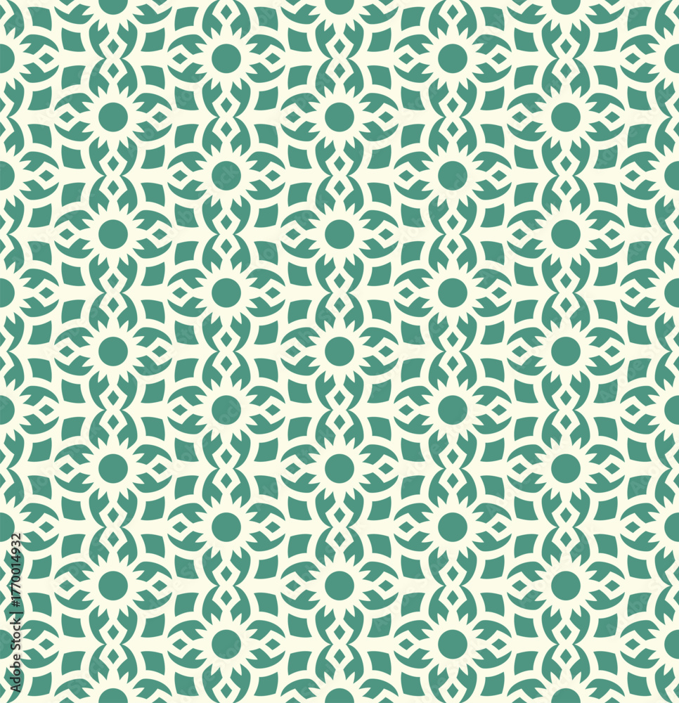 Fototapeta premium Verdant Lattice Ornament: Stylish Seamless Pattern Design for Wallpapers and Textiles