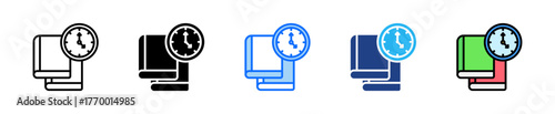 Homework Clock Icon Set Multiple Style Collection