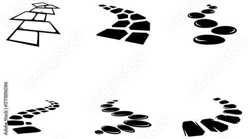 Stepping stones path collection offers unique designs for walkways and garden landscapes