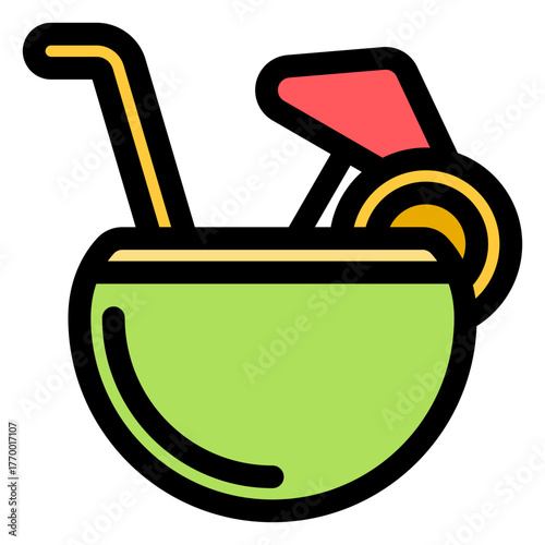 Coconut drink icon