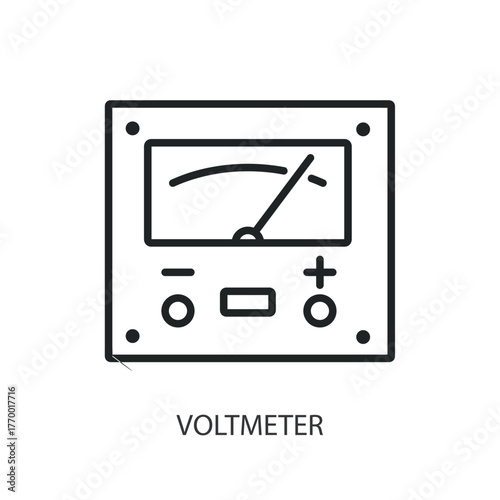 Voltmeter thin line icons. Original vector illustration.