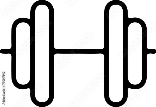 vector illustration of a dumbbell and barbell icon
