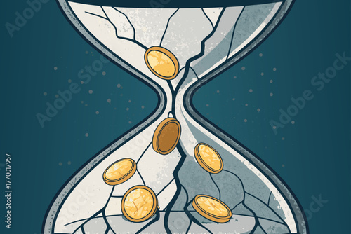 -close-up-of-cracked-hourglass-with-coins-slipping.eps